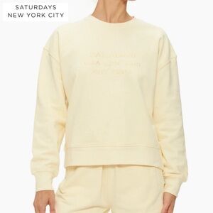 Saturdays New York City Essex International Crew XS Afterglow Yellow Sweatshirt